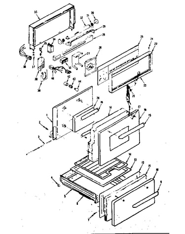 Backguard and door section