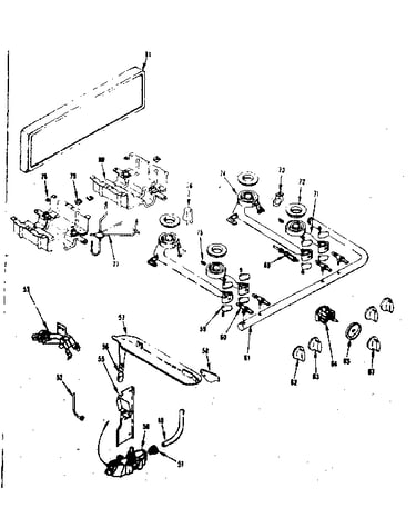 Backguard and top burner section