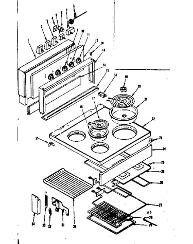 Main top and backguard section