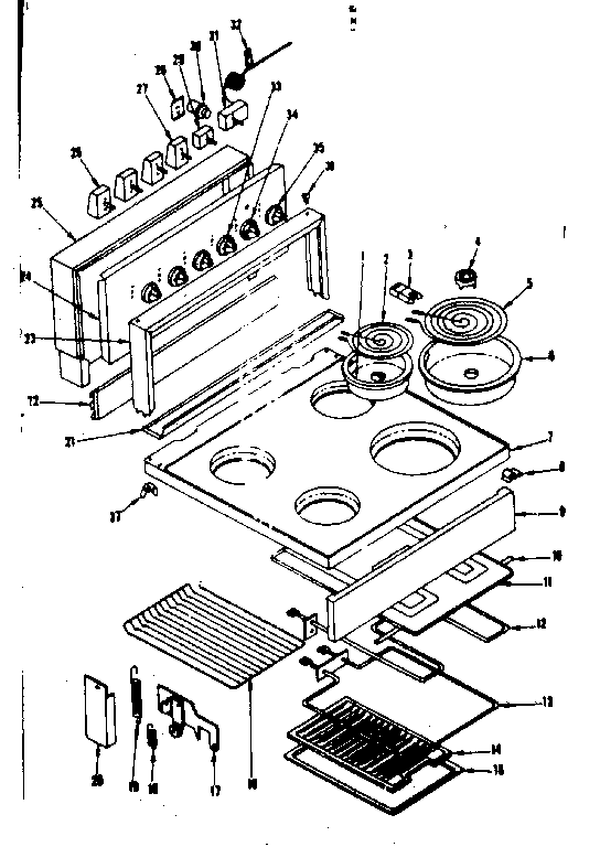 Main top and backguard section