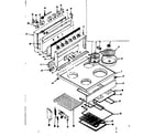 Kenmore 1199087040 main top and backguard section diagram