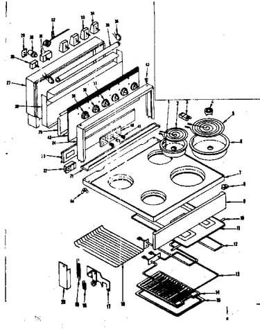 Main top and backguard section
