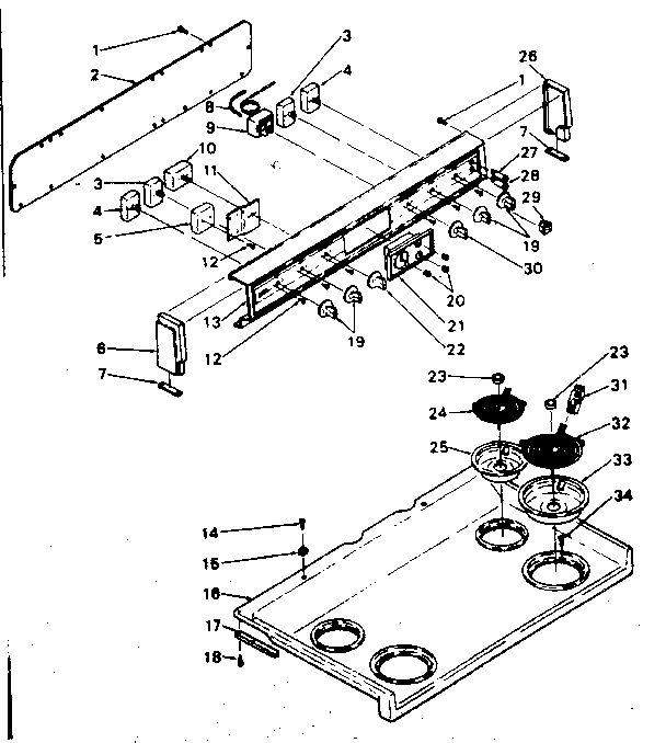 Backguard and cooktop assembly