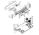 Kenmore 6289477000 backguard and cooktop assembly diagram