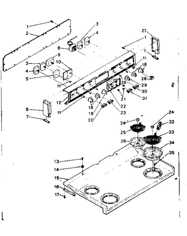Backguard and cooktop assembly