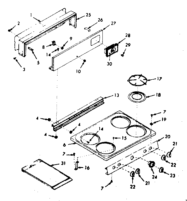 BACKGUARD AND MAIN TOP SECTION