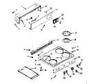 Kenmore 6477127020 backguard and main top section diagram
