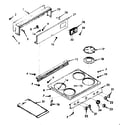 Kenmore 6477127020 backguard and main top section diagram