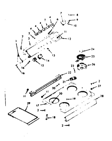 Backguard & main top section