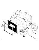 Upper black glass door section