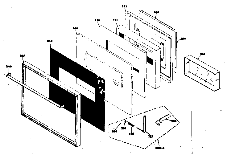 LOWER BLACK GLASS DOOR SECTION