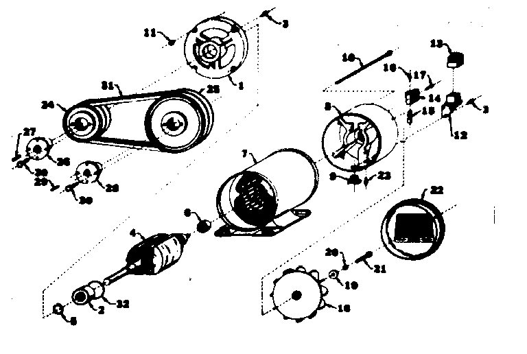 Stator and pulley assembly