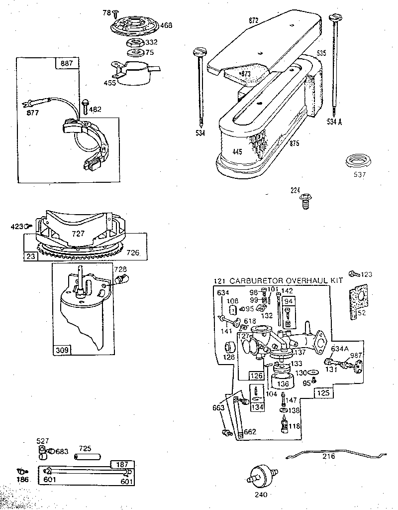 Carburetor and air cleaner assembly