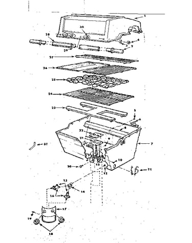 Grill and burner section