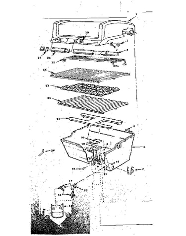 Grill and burner section
