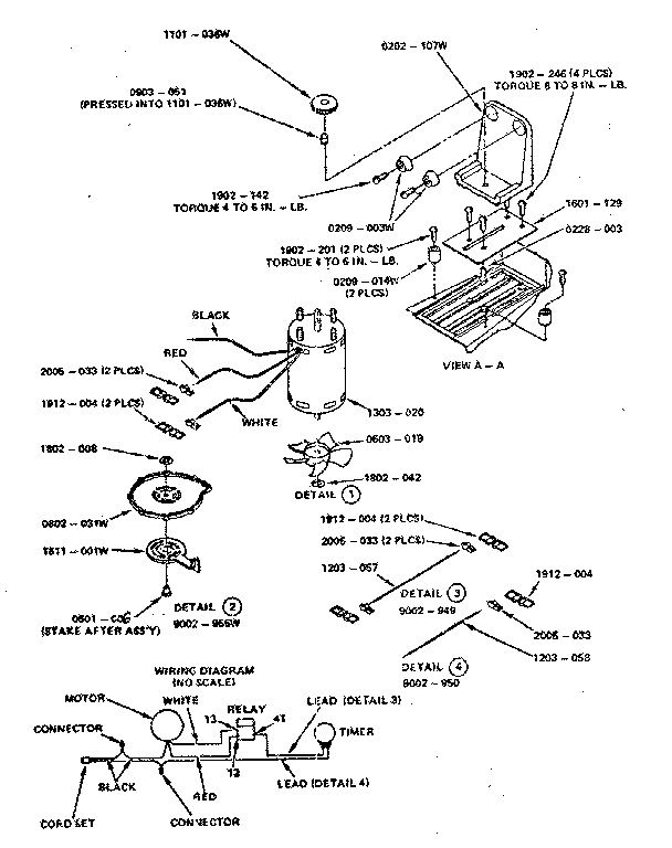 MOTOR ASSEMBLY AND WIRING DIAGRAM