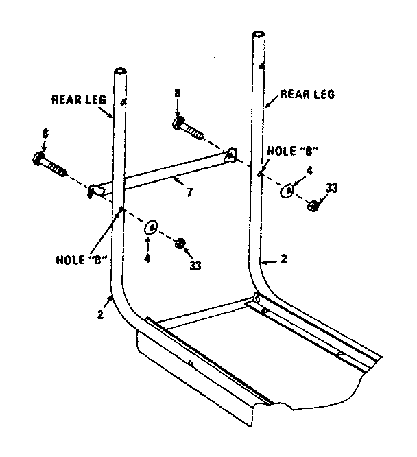 Rear leg assembly