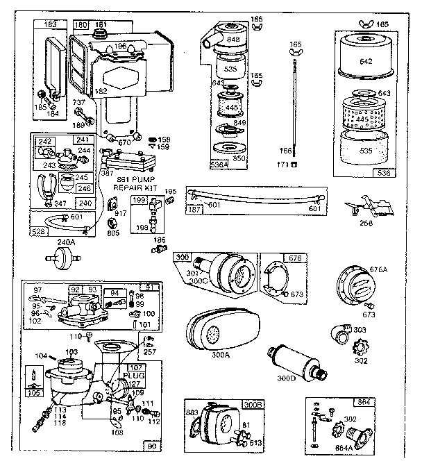 Carburetor and fuel tank assembly