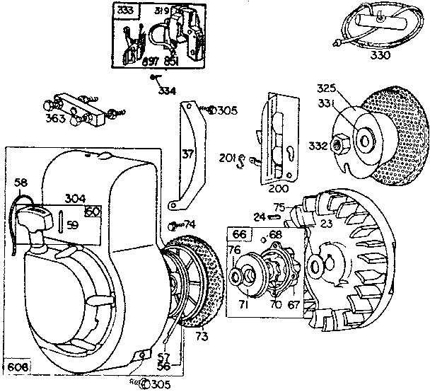 Rewind starter assembly