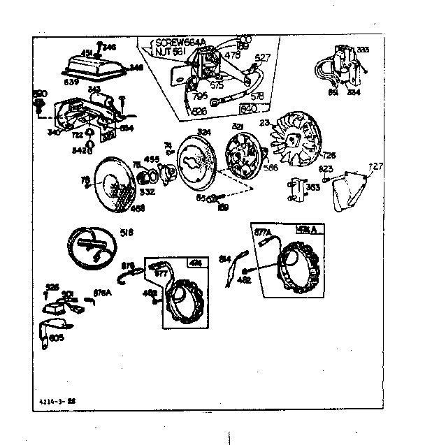 FLYWHEEL AND RING GEAR ASSEMBLY AND STATOR