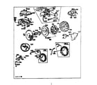 Briggs & Stratton 421400-421499 (0012 - 0022) flywheel and ring gear assembly and stator diagram