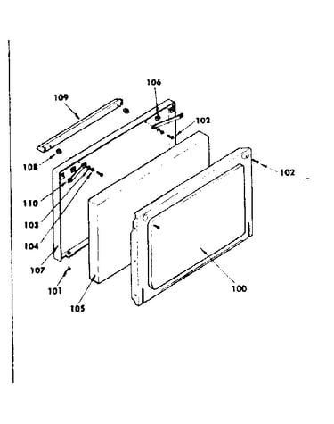 Oven door parts model no. 155.4507600