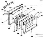 Kenmore 1554507600 oven door parts-model nos. 155.4527600 155.4547600 diagram