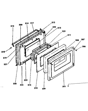 Oven door parts-model no. 155.4547690