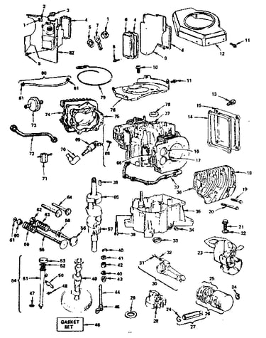 Cylinder, crankshaft and engine base group