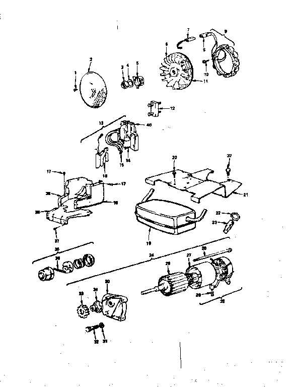 Alternator and starter motor group