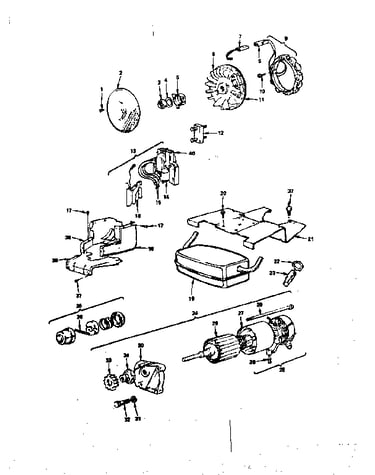 Alternator and starter motor group
