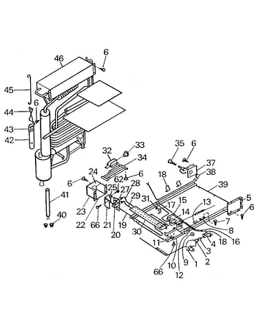 Refrigerator unit/no heater and bottom pan assembly