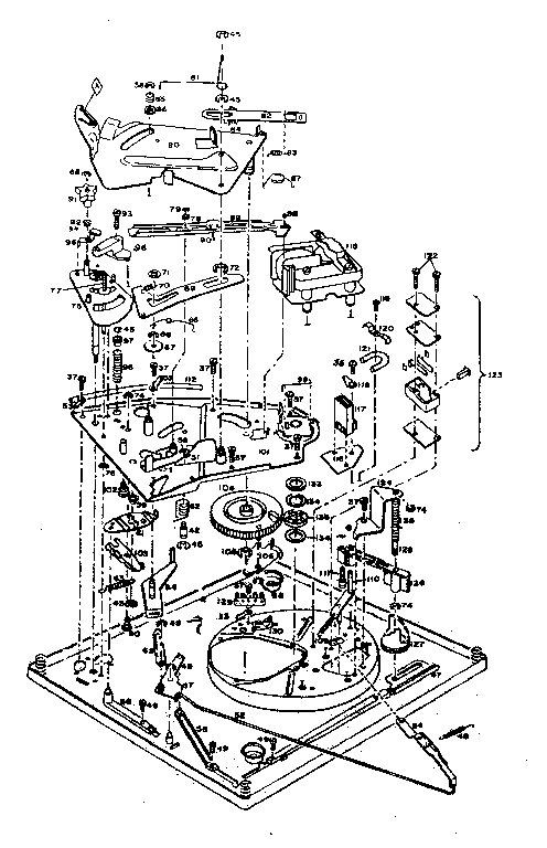 Record changer - below baseplate