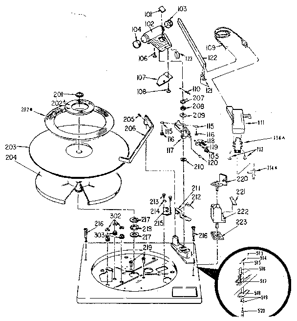 RECORD CHANGER - ABOVE BASEPLATE