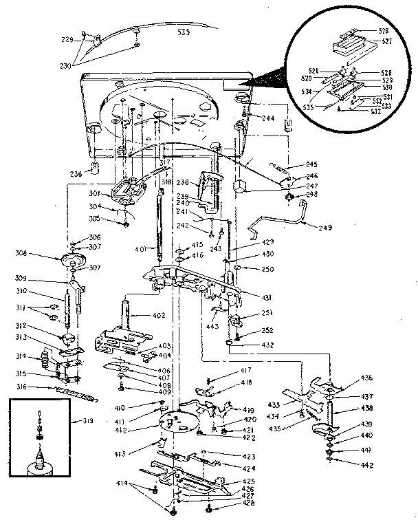 Reocrd changer - below baseplate