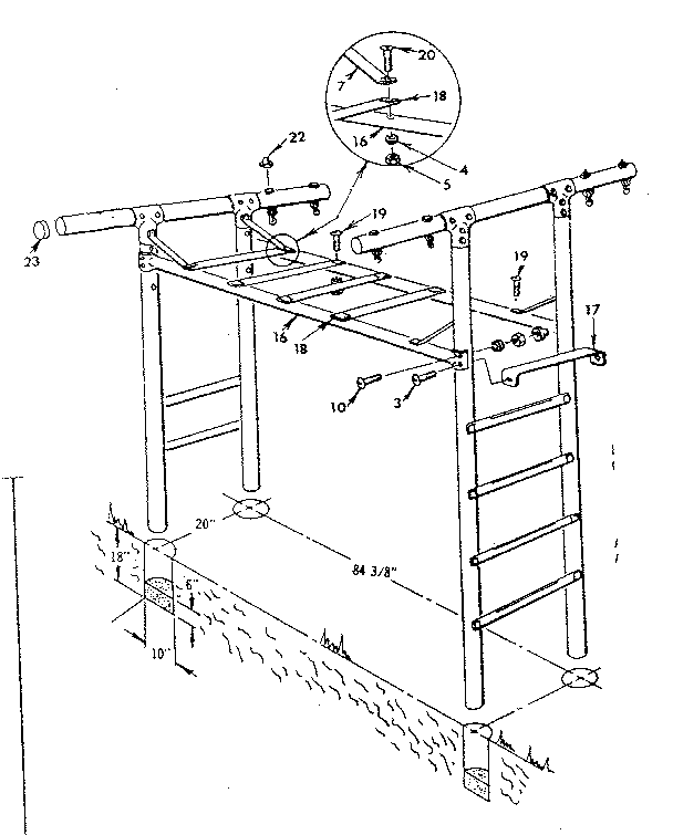 Over head rail assembly no. 6