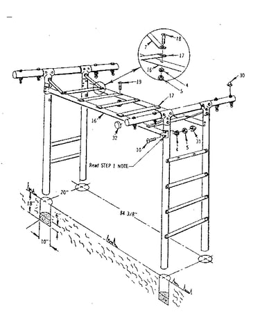 Overhead rail assembly