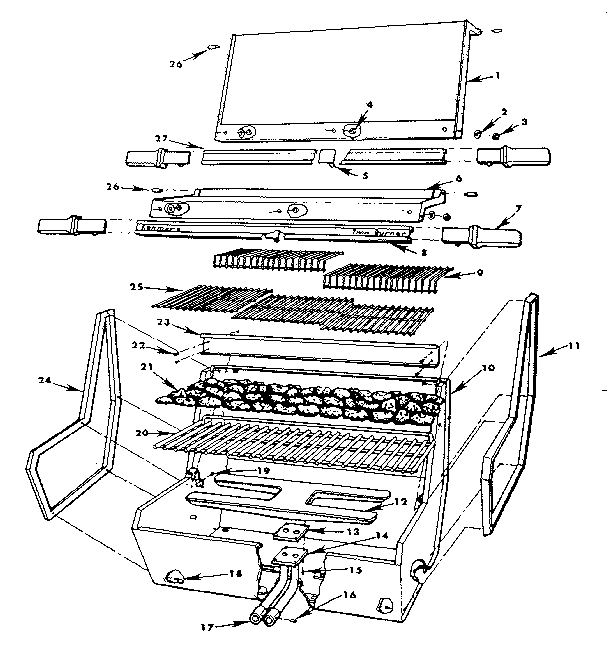Gas grill housing parts