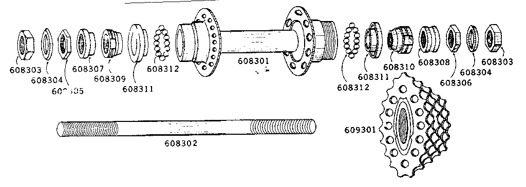Rear hub no. 609211