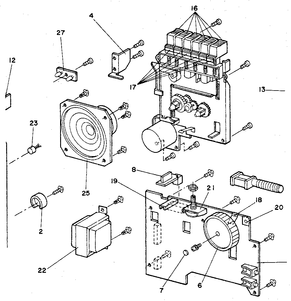 TAPE DECK AND PRINTED CIRCUIT BOARD ASSEMBLY