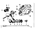 Sears 502459720 front shifter parts with knob and housing diagram