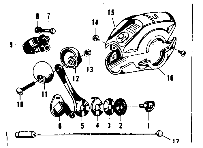 Front shifter parts with knob and housing