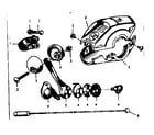 Sears 502459722 front shifter parts with knob and housing diagram