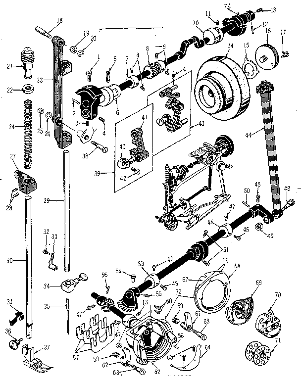 PRESSER BAR AND SHUTTLE ASSEMBLY