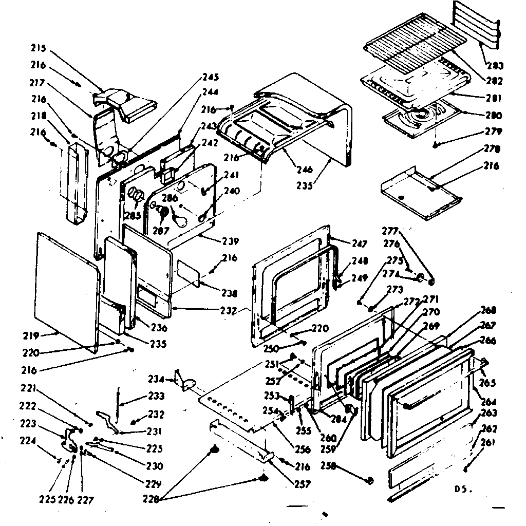 Lower oven section