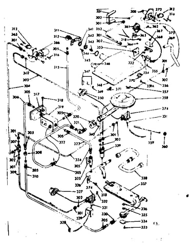 Upper and lower oven burner section