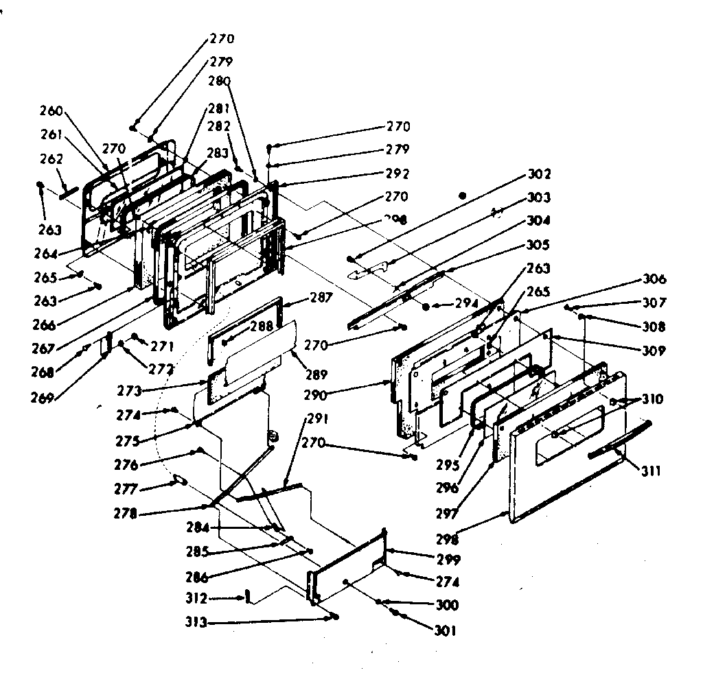 Oven door section