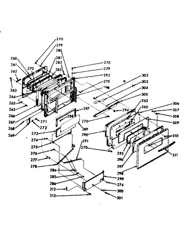 Oven door section