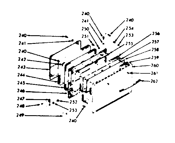 Oven door section