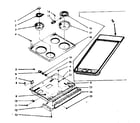 Kenmore 1039746800 main top section & opt. set-on griddle diagram